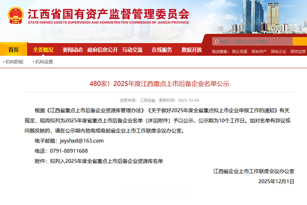 喜报 | 高瑞光电连续2年入选江西省重点上市后备企业名单
